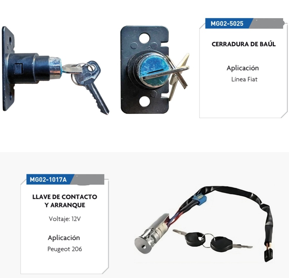 Llaves de contacto y arranque