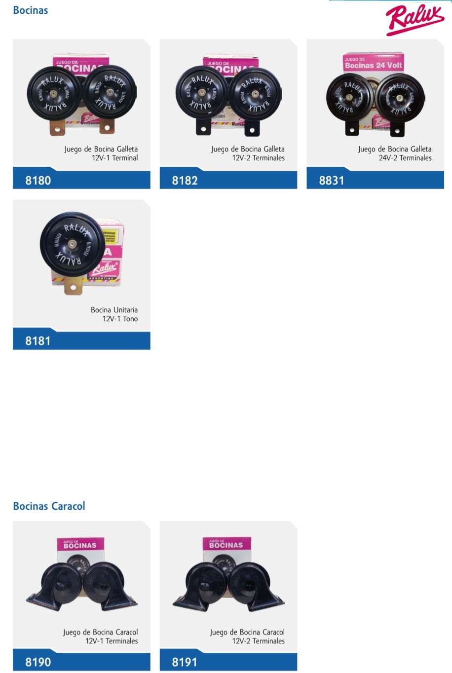 Bocinas Balizas varias